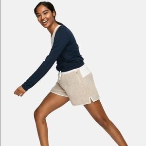 RARE Outdoor Voices Megafleece Shorts in Oatmeal